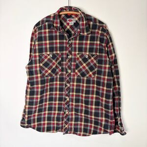 Field N Forest Plaid Flannel Long Sleeve Shirt Button Up Black Red Tan Men XL